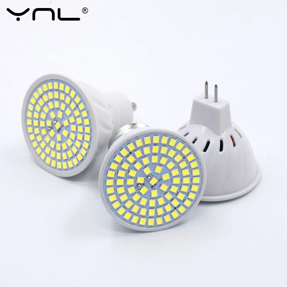 5pcs/lot Lampada LED Bulb GU10 E27 E14 MR16 3W 5W 7W 220V 240V Bombillas LED Lamp SMD 2835 48LED 60LED 80LED Spotlight