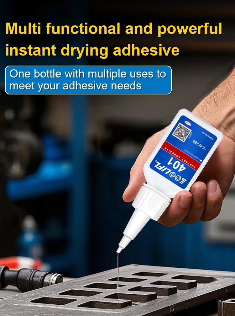 strong transparent 401 adhesive, rubber repair, multifunctional adhesive for metal plastic parts. Excellent bonding tool, 20ml