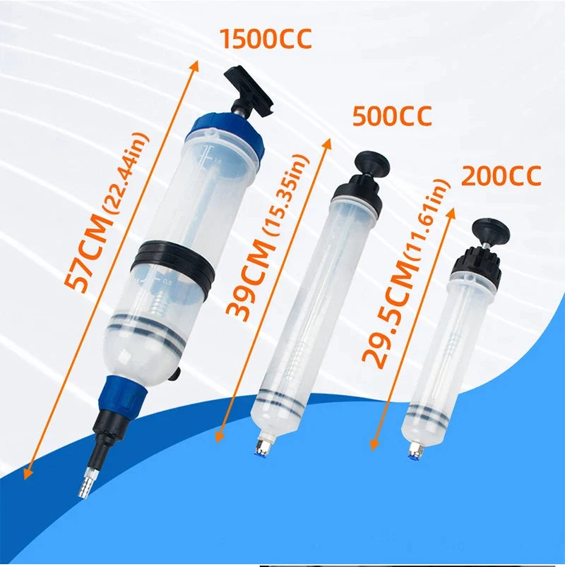 100/200/500/1500ml Car Engine Oil Change Syringe Bottle Transfer Automotive Fuel Extraction Pump Hand Tool Oil Extractor Pump