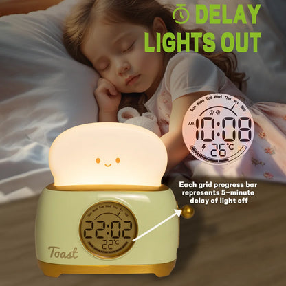 Kid Alarm Clock LED Night Light Digital Clock Children's Sleep Trainer For Home Bedroom Bedside Cute Temperature Display Reloj