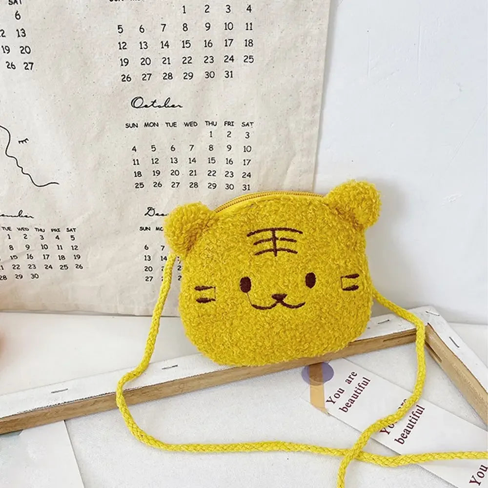 New Cartoon Bear Girls Plush Shoulder Bag Autumn Winter Cute Kids Messenger Bag