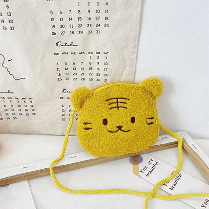 New Cartoon Bear Girls Plush Shoulder Bag Autumn Winter Cute Kids Messenger Bag