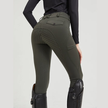 Pantalones profesionales de equitación de silicona antideslizantes de secado rápido y ajustados para exámenes ecuestres