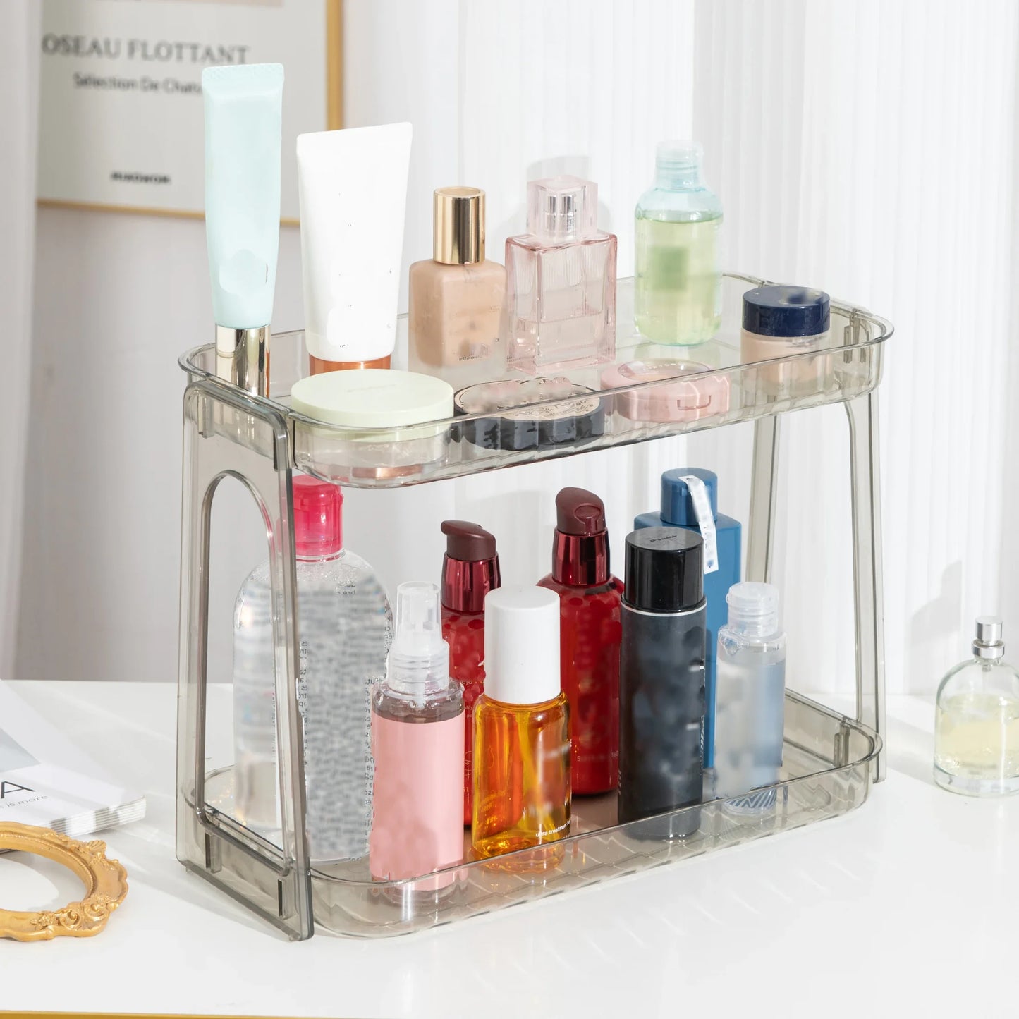 1pc Versatile  Cosmetic Organizer - Transparent, Multi-Layer Storage For Makeup & Skincare, Perfect For Bathroom & Bedroom