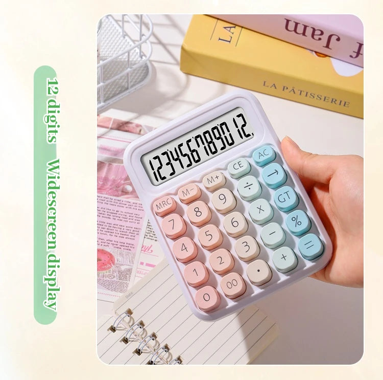 Calculator with Dual Power Supply, 12 Digits, Electronic Calculator, Home, Office, School, Financial, accounting Tools