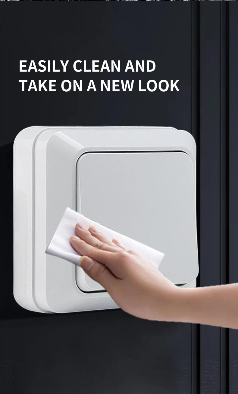 WESA Wall Mount Button Switch Classic Plastic Surface 1 Gang 1 Way Vintage Outdoor White Wall Exterior Switch On And Off