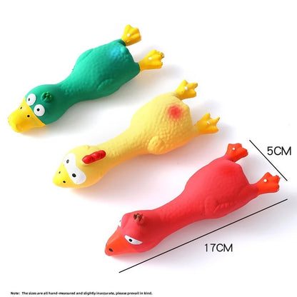 Bite Resistant Squeaky Dog Rubber Toy Latex Chew Toy in Animal Shapes for Puppy Sound Making Pet Supplies for Dogs