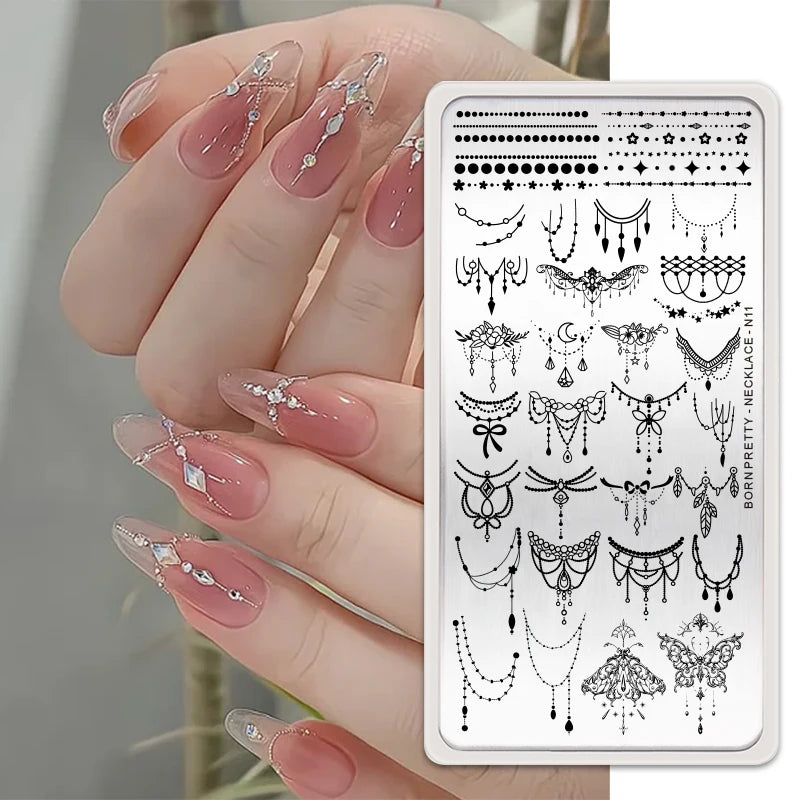 BORN PRETTY Stamping Plate Snowflake Winter Christmas Flower Snakes Design For Nail Polish Printing Template Tools Supplies