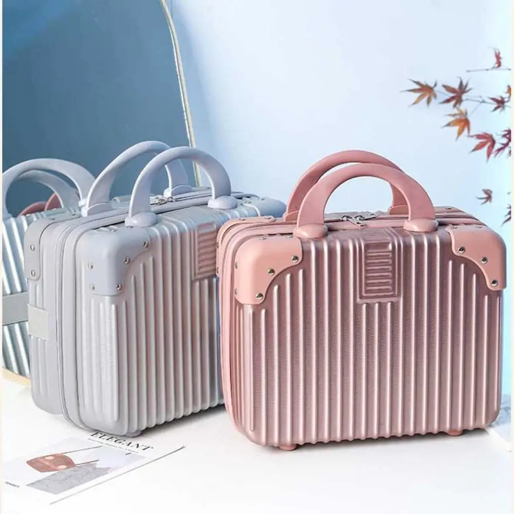 14-inch Lightweight Mini Travel Suitcase Cosmetic Box Waterproof Hand Luggage Organizer Makeup Case Portable Small Boarding Case