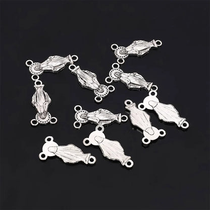 10 Pieces/Catholic Rosary Gold Plated Connector Necklace Bracelet Connector, Many Jesus Christ Statue Necklace Bracelet Triangle