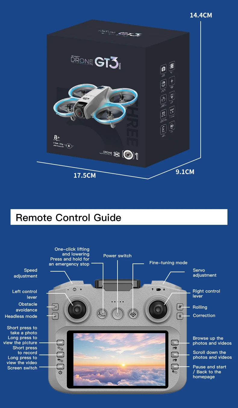 Xiaomi GT3 MAX GPS Drone 8K Aerial HD Photography Optical Flow Positioning Obstacle Avoidance Brushless Power 5G WIFI Drone
