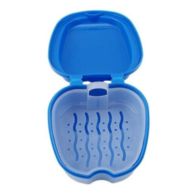 Caja de almacenamiento para dentaduras postizas con cesta colador, caja para dientes postizos, funda para retenedores de ortodoncia