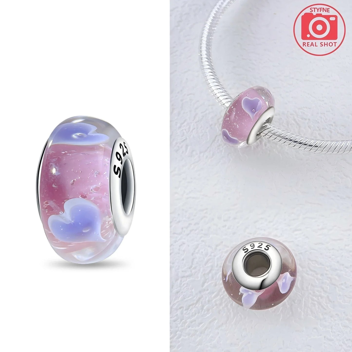 Silver 925 Colorful Flower Series Murano Glass Beads Charm Fit Original Bracelet Murano Glass DIY for Women Jewelry Gift