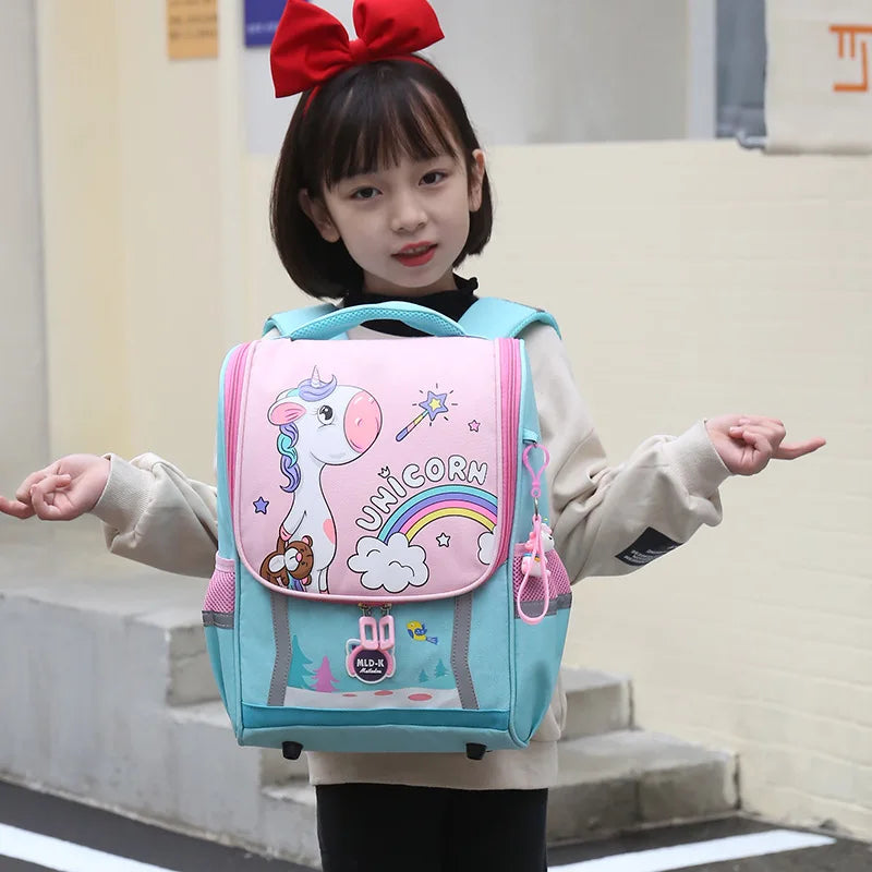 Cute Girls Unicorn Backpacks For Boys 1-3 Grade Cartoon Orthopedic Waterproof Backpack Kindergarten School Bag Mochila Escolar