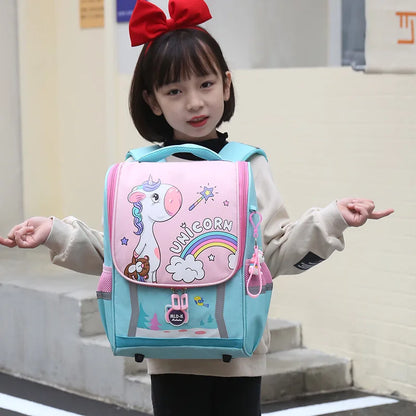 Cute Girls Unicorn Backpacks For Boys 1-3 Grade Cartoon Orthopedic Waterproof Backpack Kindergarten School Bag Mochila Escolar