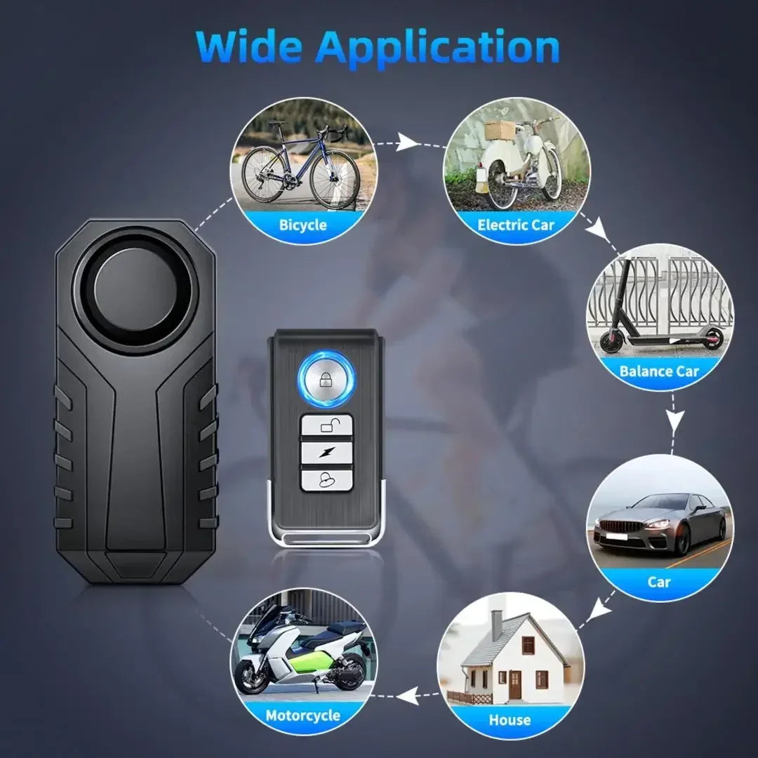 Extractme Motorcycle Burglar Alarm with Remote Control 113dB Wireless Waterproof Car Electric Bicycle Security Anti-Lost Alarm