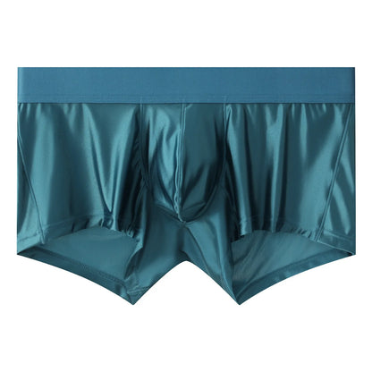 Men's Underwear Boxer Shorts, Solid Slim Nylon Panties, Cueca Middle Waist JJ Pouch Underpants, Male Boxers, Ropa, Plus Size M-XXL