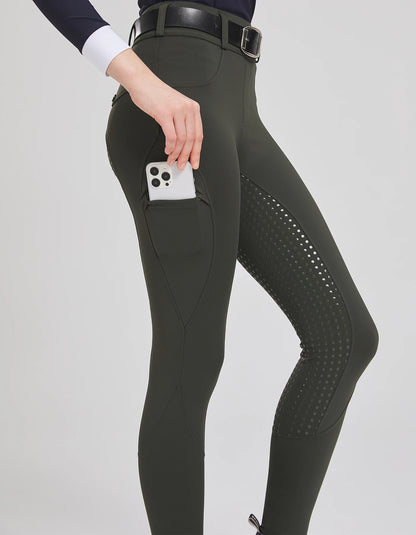 Pantalones profesionales de equitación de silicona antideslizantes de secado rápido y ajustados para exámenes ecuestres