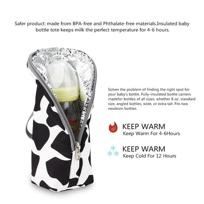 Baby Bottle Bag Portable Mother Feeding Bottle Warmer Baby Feeding Aluminum Mold Insulation Outing Stroller Hanging Bag