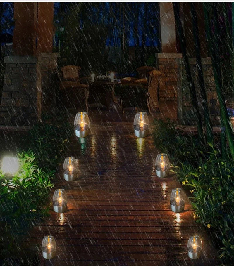 LED Solar Candles Light Flameless Rechargeable Night Light For Wedding Party Garden Decor, Outdoor Waterproof Solar Candles Lamp