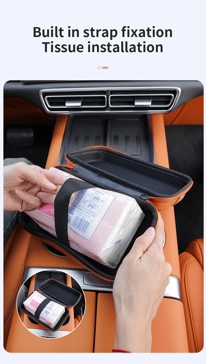 Car sun visor tissue box, seat back car mounted tissue box, car mounted armrest box, high-end storage decoration sanitary paper box