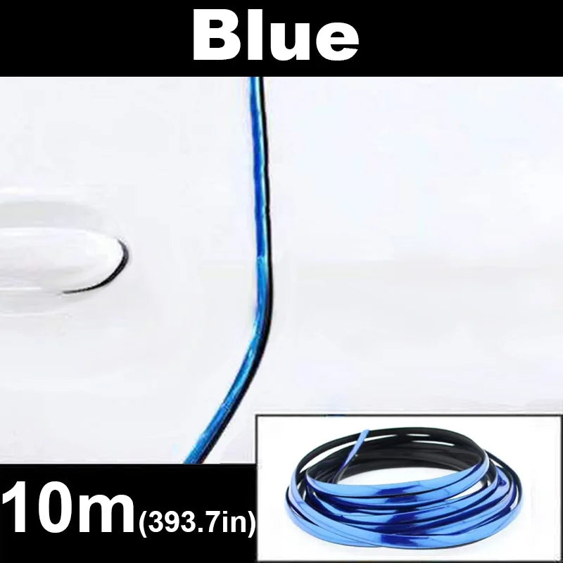 2/5/10M Car Door Edge Scratch Protector DIY Trim Strips Guard Cover Strip Roll Chrome Styling Moulding Trim Strip