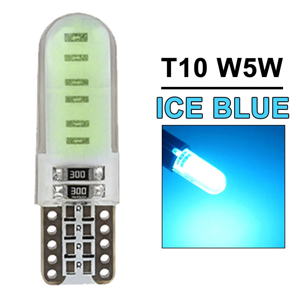 2/4/6/8/10/20 Pcs, T10 W5W LED Bulbs, Car Interior Dome Maps Trunk License Plate Lights, 12V COB-12SMD 7500K White Yellow Red Blue