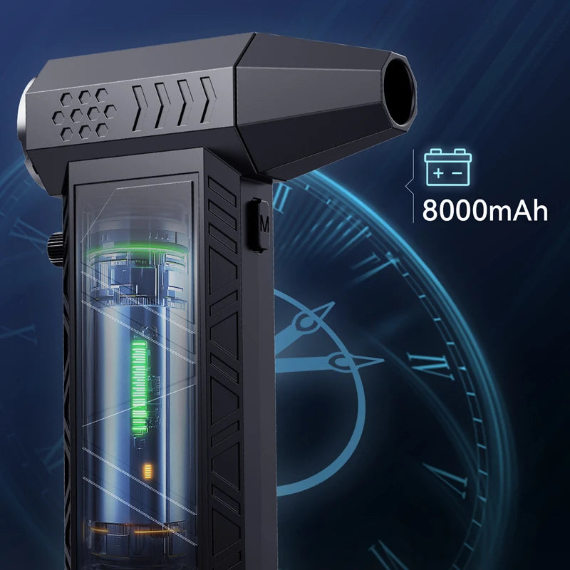 Violent Fan 350,000RPM Powerful Air Blower Vacuum Dust Cleaner Rechargeable Strong Winds 58m/s Brushless Turbo Jet Blower Dryer