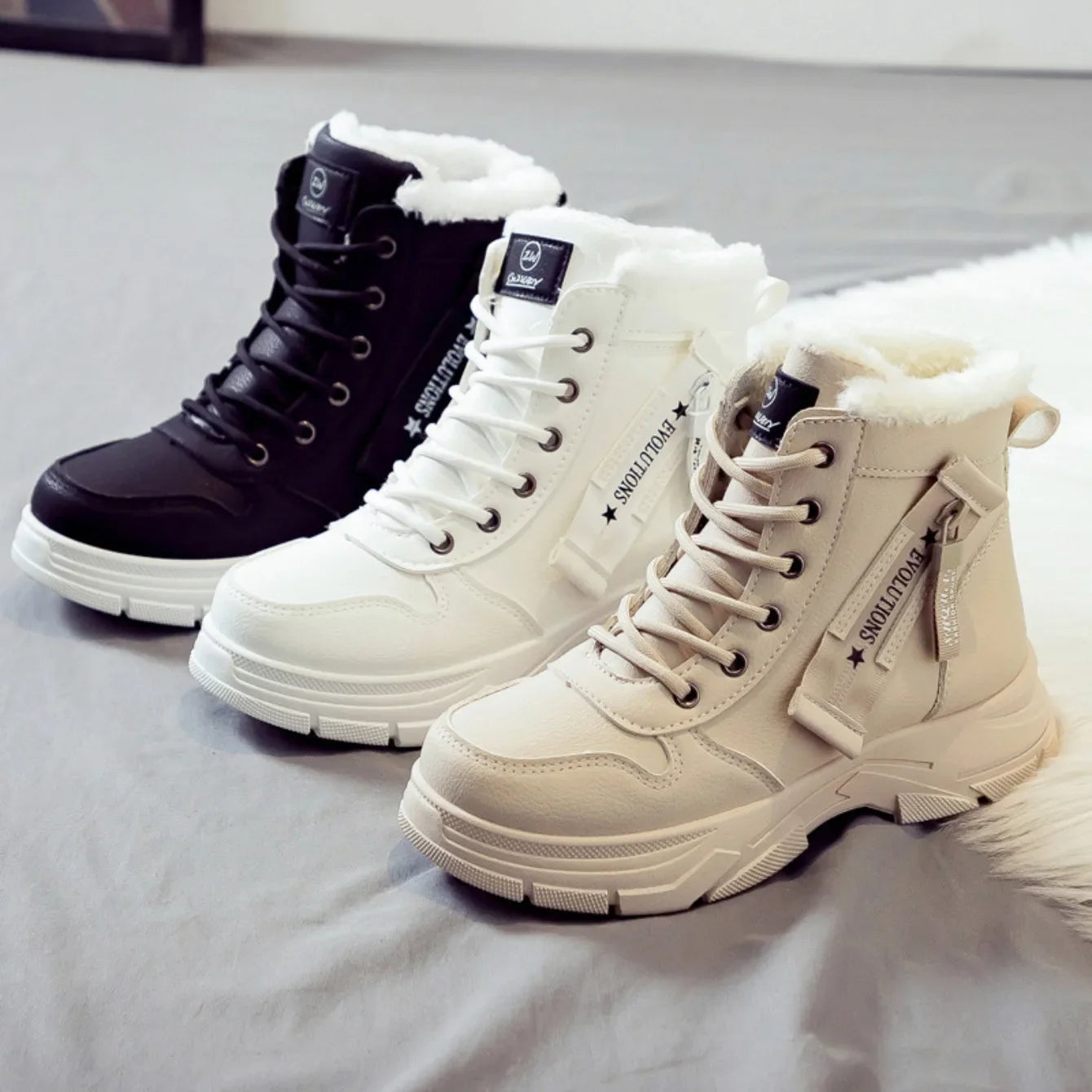 Winter Women Snow Boots Casual High-top Shoes Lightweight Warm Women Sneakers Platform Ankle Boots Plus Size New Outdoor Boots