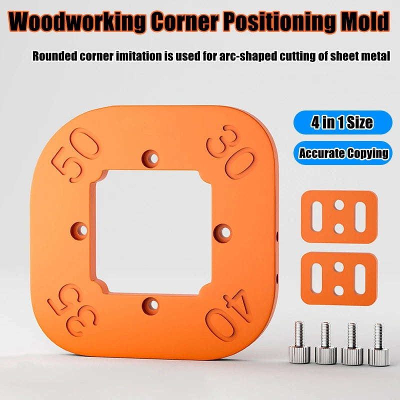 Woodworking Router Corner Radius Templates Jig R10 to R50 Routing Curved Corners Milling Circular Radian Hardness ABS Tool
