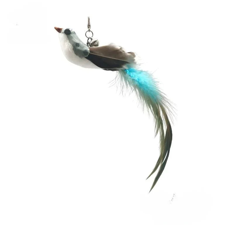 Interactive Cat Toy Hands-Free Cat Stick Playing Kitten Playing Teaser Wand Toy Suction Cup Bird/Feather Cat Wand Pet Supplies