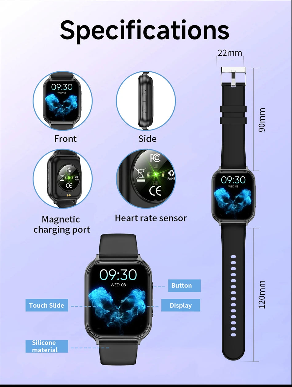 2026 New Bip 6 Pro Smart Watch Men Women Outdoor Sports Fitness Heart Rate GPS Track Bluetooth Call IP68 Waterproof Smartwatches