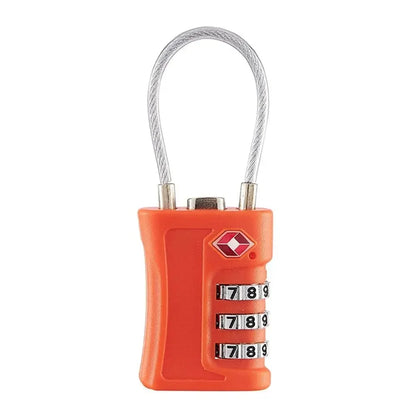 High Security TSA Customs Lock Overseas Customs Clearance Trolley Luggage Suitcase Backpack Password Padlock with Steel Cable