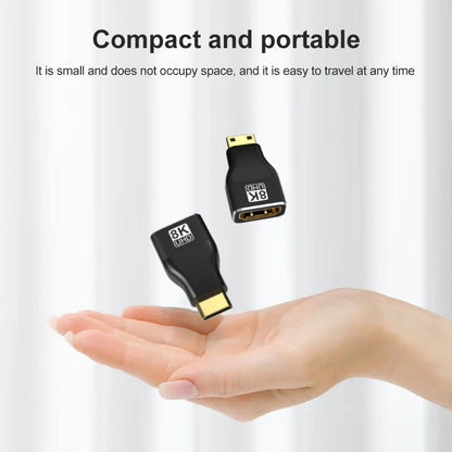 HDMI-Compatible Adapter, Mini/Micro HDMI To HDMI Adapter, 8K 60Hz 4K 120Hz/144Hz Male To Female Converter For HDTV Laptop PS5