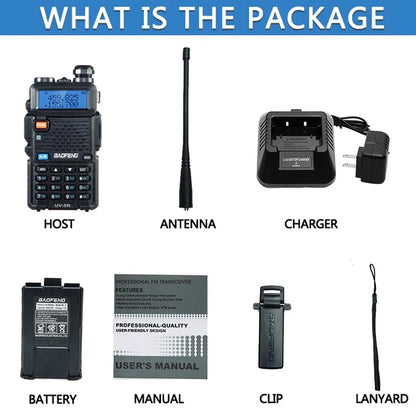 Walkie Talkie, UV 5R 5W 8W Dual Band Ham Two Way Radio, Vhf Uhf FM Radio, Handheld Transceiver, Hunting 16KM, BAOFENG