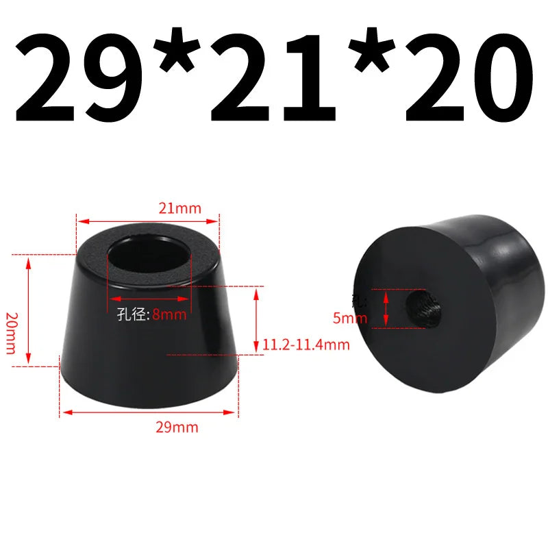 Black Rubber Bumper Furniture Pad Feet Leg Pads Tile Floor Protectors Table Leg Cover With Washers