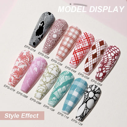 AS Esmalte de uñas de estampado de 5ml, colores, barniz de impresión de uñas para placa de estampado, lacas de impresión en blanco y negro, no kit