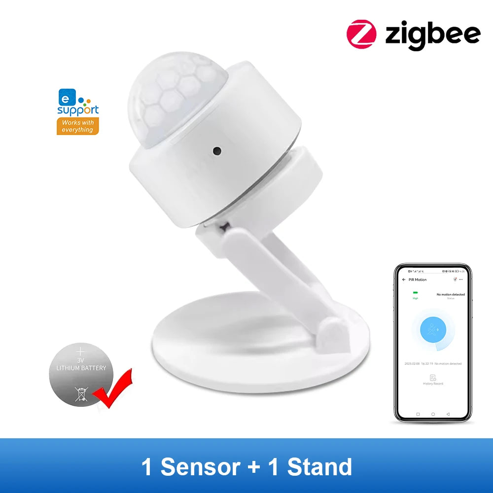 EWelink Zigbee With/Without a Stand PIR Motion Sensor, Human Body Infrared Detector, Security Alarm Sensor Works With APP