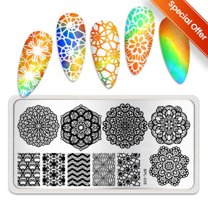 BORN PRETTY Stamping Plate Snowflake Winter Christmas Flower Snakes Design For Nail Polish Printing Template Tools Supplies