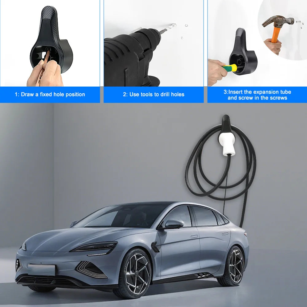 IPENGEN EV Charger Plug Holder for Electric Vehicle Type 2/Type 1/GBT Charging Cable Plug Stand Extra Protection Wallbox