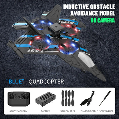 Aircraft RC Plane with Camera Remote Control Helicopter Obstacle Avoidance Fighter 2.4G Airplane EPP Foam Kids Christmas Toys