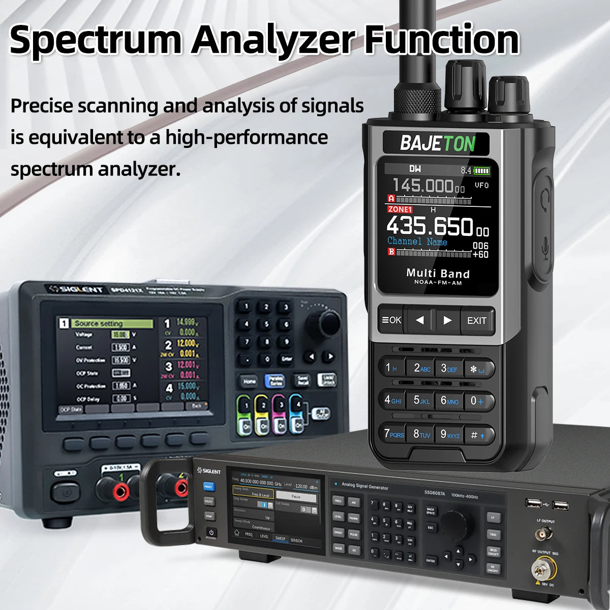 BAJETON BJ-8300 Walkie Talkie 10W Tri Power SW MW LW AM SSB CB Receive Wireless Bluetooth Phone Programming NOAA Two Way Radio