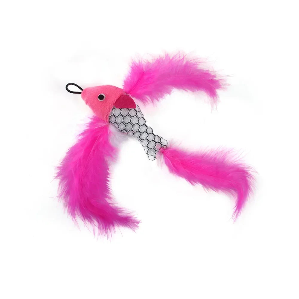 Interactive Cat Toy Hands-Free Cat Stick Playing Kitten Playing Teaser Wand Toy Suction Cup Bird/Feather Cat Wand Pet Supplies