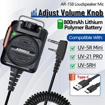 Baofeng AR-152 Tactical Remote Speaker Mic K Plug 2 Pin Volume Adjustable For AR-152 UV-5R UV-25 PRO Walkie Talkie Two Way Radio
