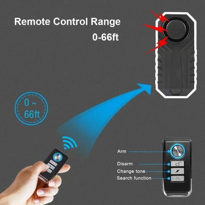 Extractme Motorcycle Burglar Alarm with Remote Control 113dB Wireless Waterproof Car Electric Bicycle Security Anti-Lost Alarm