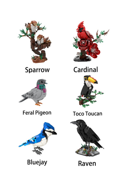 MOC Raven Model Building Blocks Sets Clever Raven Black Bird 3D Home Ornament Brick STEM Toy Adult Valentine's Day Gift