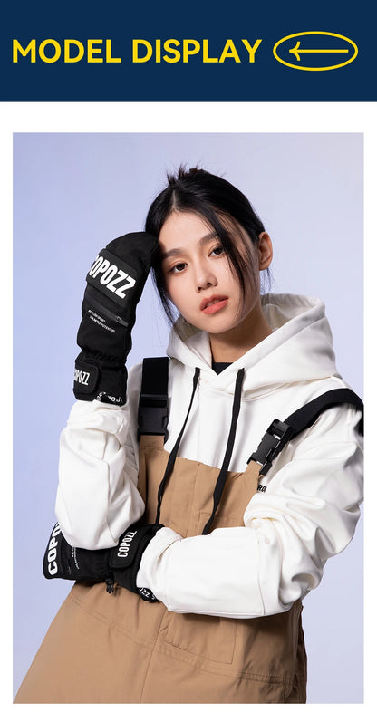 COPOZZ Upgrade Thicken Ski Gloves Winter Men Women 3M Thinsulate Thermal Snowboard Gloves Waterproof Warm Mittens Ski Gloves