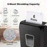 6-Sheet Cross-Cut Paper Shredder with 3.4-Gallon Wastebasket for Home Office, Shreds Credit Cards, Paper, Mail, Staples and Clips, Documents Shredder