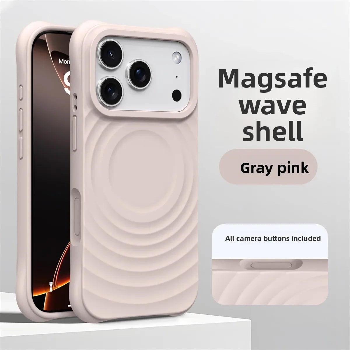 Official Phone Case For iPhone Air 17 16 15 14 Pro Max Water Ripple Silicone For Magsafe Wireless Charge Magnetic Soft Cover