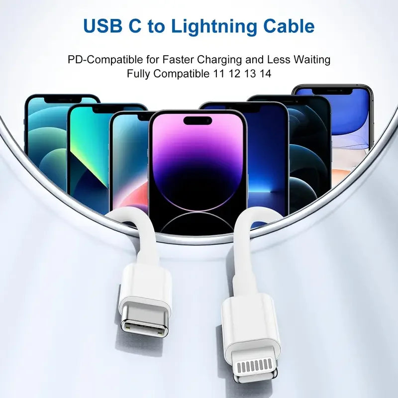3PCS 5PCS MFi Certified TPE Cable USB C to Lightning Charging for iPhone Charger Cord Compatible for iPhone 14 13 12 11 Pro Max